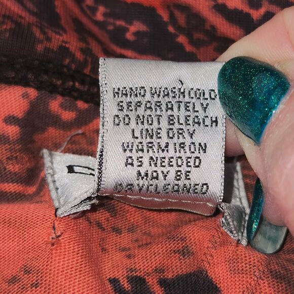 Chico's full zip Cotton sweatshirt beaded floral stretchy jacket XL 16 red brown - Picture 14 of 17